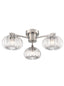 Franklite Lighting Harvest 3lt Flush Fitting satin nickel House of Isabella UK