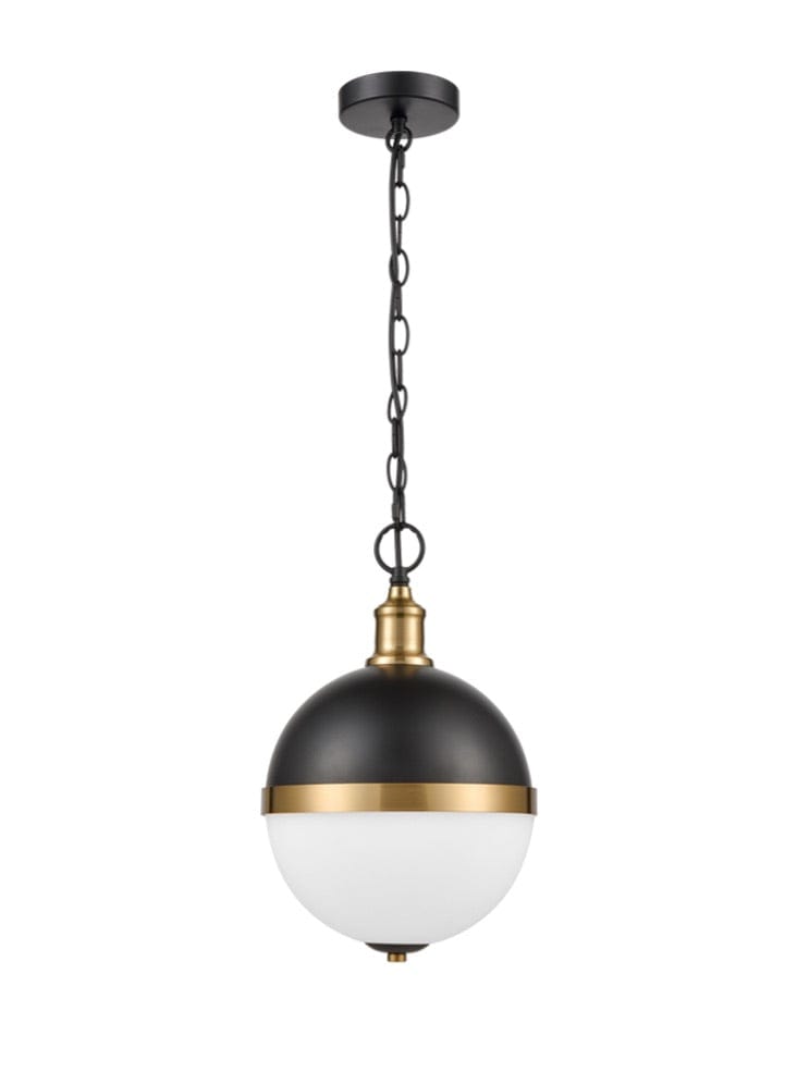 Franklite Lighting Hemisphere Small Pendant - Black / Gold House of Isabella UK