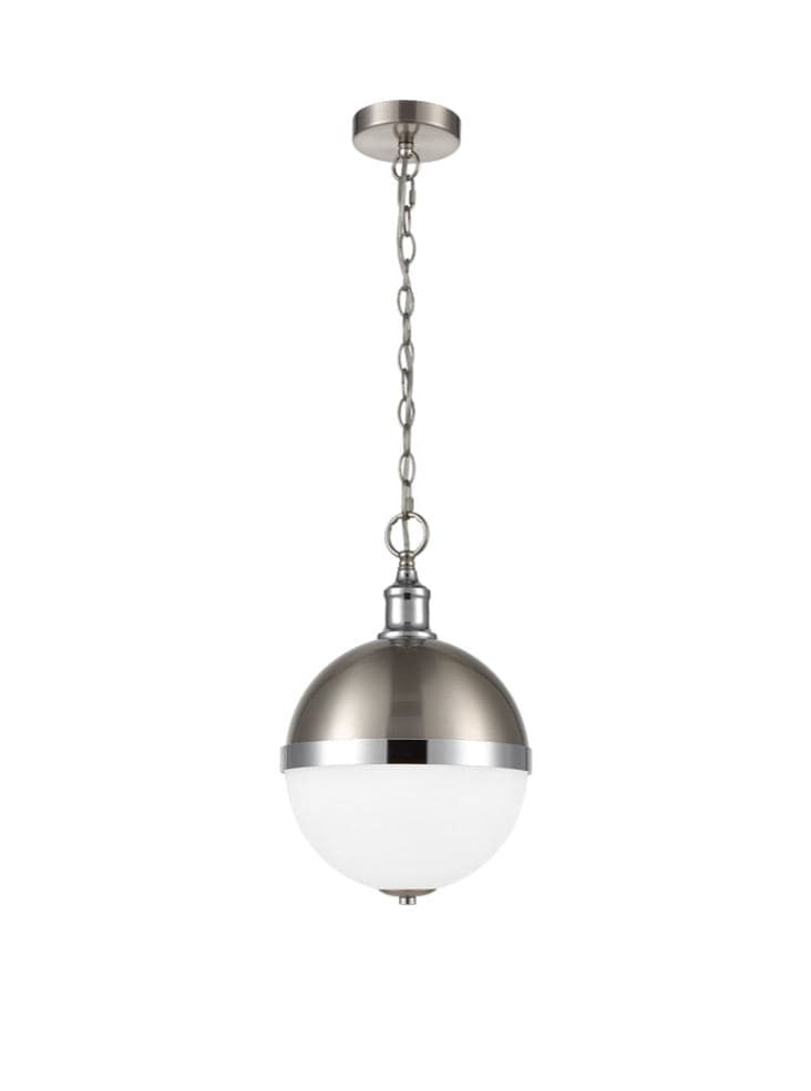 Franklite Lighting Hemisphere Small Pendant - Chrome / Satin Nickel House of Isabella UK