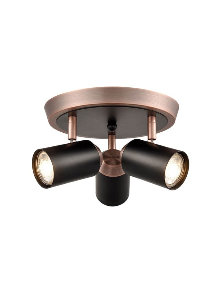 Franklite Lighting Hollywood 3lt Copper Spot House of Isabella UK
