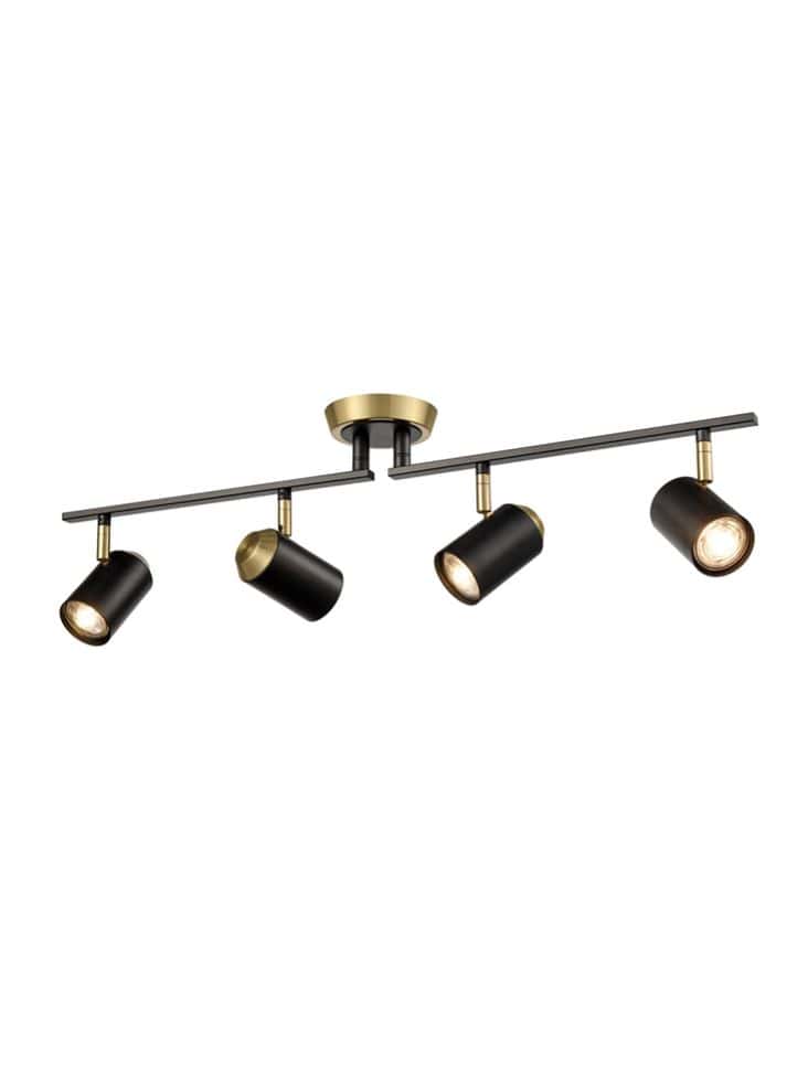 Franklite Lighting Hollywood 4lt Brass Spot House of Isabella UK