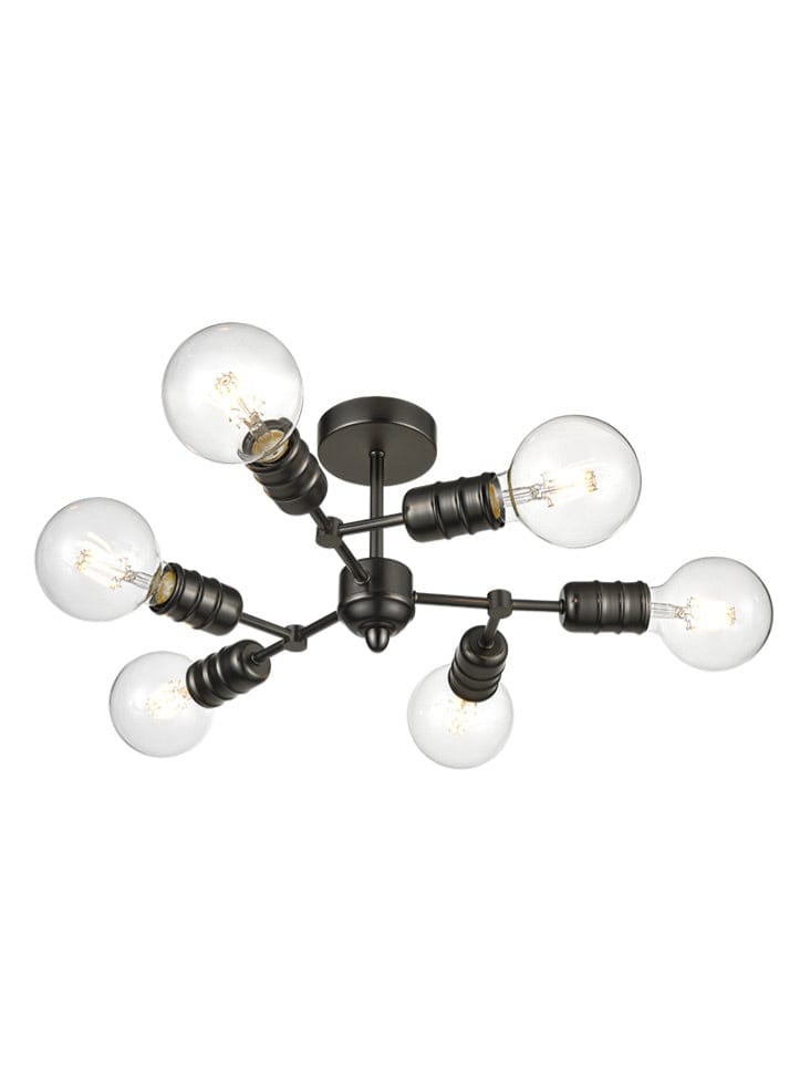 Franklite Lighting Impact 6 light Fitting - Gunmetal House of Isabella UK