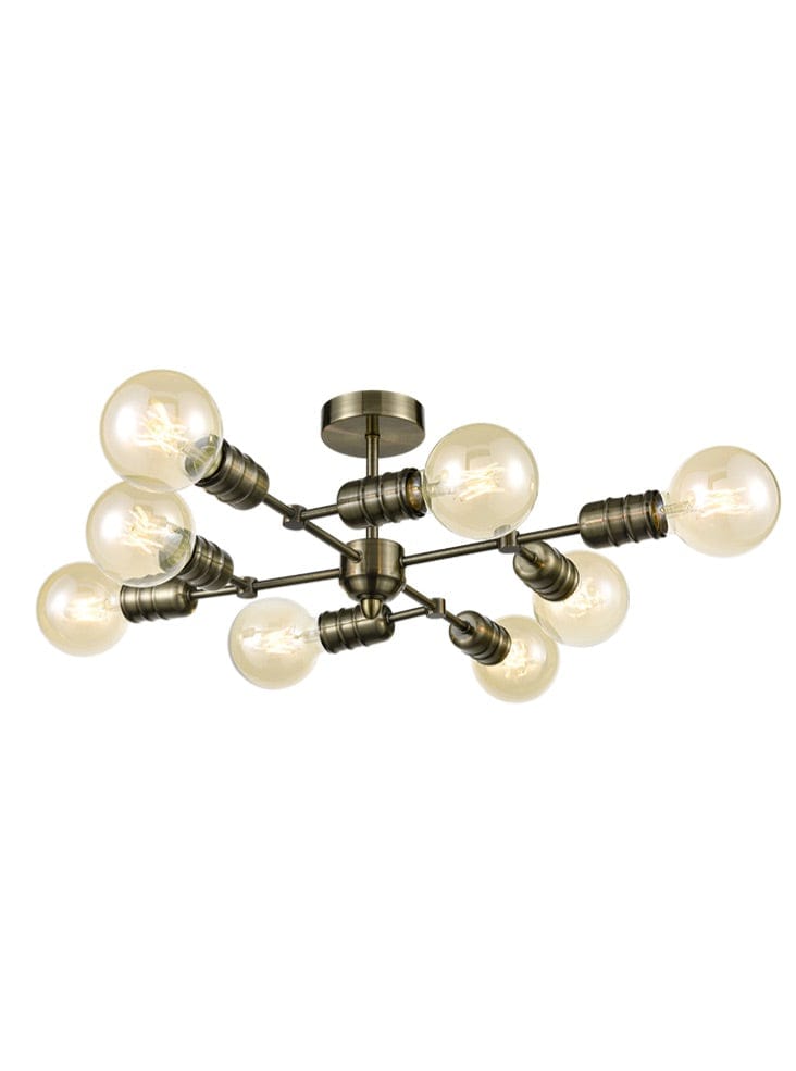 Franklite Lighting Impact 8 light Fitting - Antique Brass House of Isabella UK