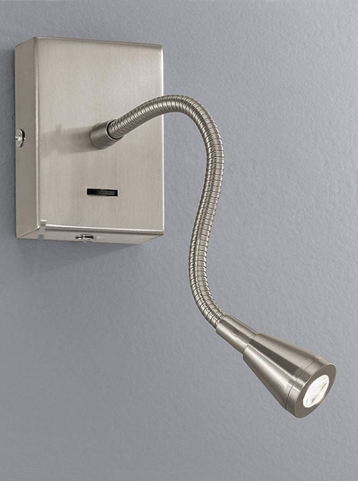 Franklite Lighting LED Reading Light - Satin Nickel House of Isabella UK