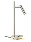 Franklite Lighting Lewis LED desk lamp with illuminated base - Satin Nickel House of Isabella UK