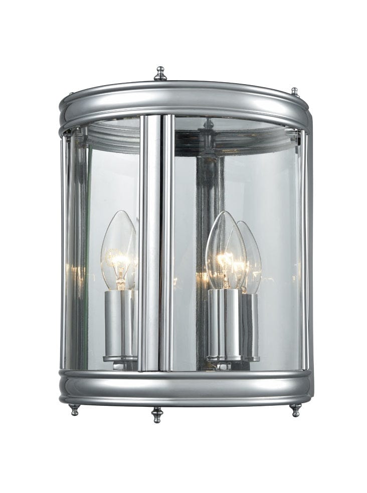 Franklite Lighting Marlow half wall lantern - Chrome House of Isabella UK
