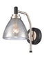 Franklite Lighting Metro 1lt Wall Light matt black and satin nickel House of Isabella UK