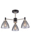 Franklite Lighting Metro 3lt semi flush fitting matt black and satin nickel House of Isabella UK