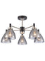 Franklite Lighting Metro 5lt semi flush fitting matt black and satin nickel House of Isabella UK