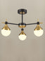 Franklite Lighting Nexus 3lt semi flush Fitting matt black and aged brass House of Isabella UK