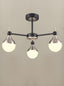 Franklite Lighting Nexus 3lt semi flush Fitting matt black and satin nickel House of Isabella UK