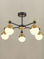 Franklite Lighting Nexus 5lt semi flush Fitting matt black and aged brass House of Isabella UK