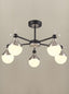 Franklite Lighting Nexus 5lt semi flush Fitting matt black and satin nickel House of Isabella UK