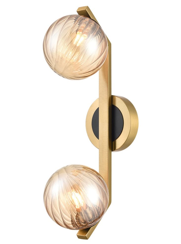 Franklite Lighting Oculus 2lt Bracket matt black and aged brass House of Isabella UK