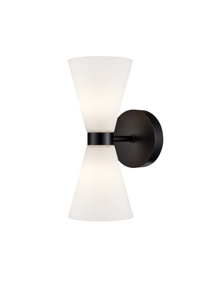 Franklite Lighting Odeon Matt Black Wall Light House of Isabella UK
