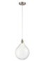 Franklite Lighting Perry single pendant in satin nickel with clear glass - Satin Nickel House of Isabella UK