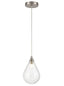 Franklite Lighting Perry single pendant in satin nickel with clear glass - Satin Nickel House of Isabella UK