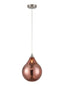 Franklite Lighting Perry single pendant in satin nickel with copper glass - Satin Nickel House of Isabella UK