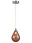 Franklite Lighting Perry single pendant in satin nickel with copper glass - Satin Nickel House of Isabella UK