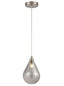 Franklite Lighting Perry single pendant in satin nickel with smoked glass - Satin Nickel House of Isabella UK