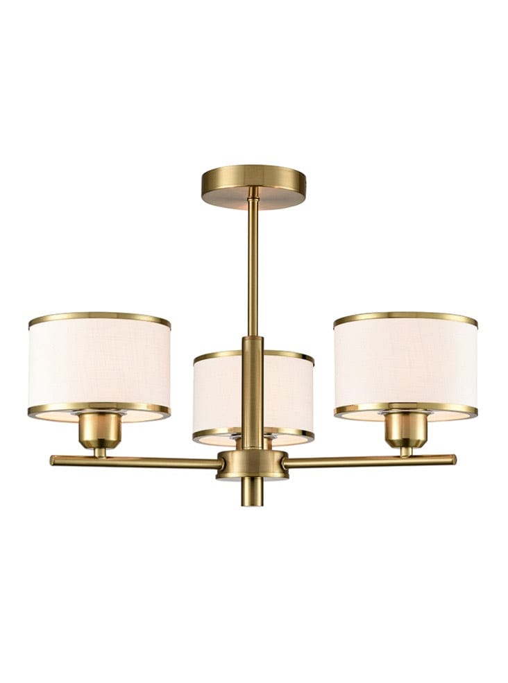 Franklite Lighting Polaris 3lt Fitting in Aged Brass House of Isabella UK