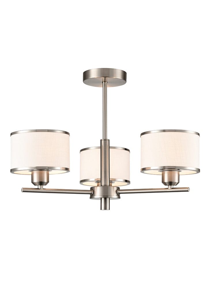 Franklite Lighting Polaris 3lt Fitting in Satin Nickel House of Isabella UK