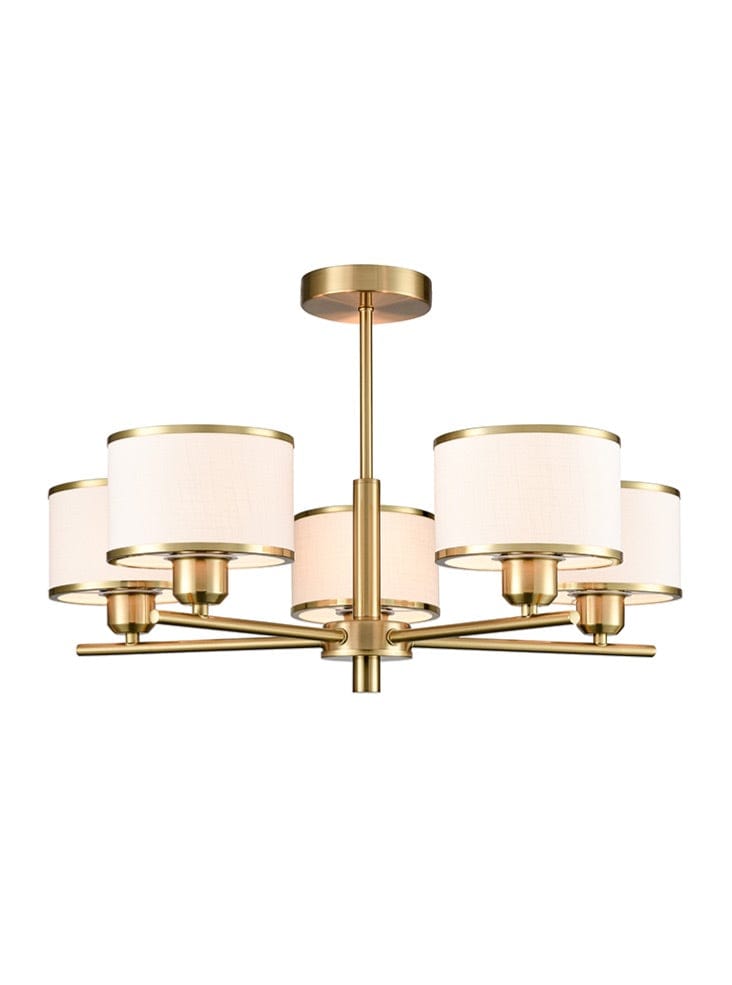 Franklite Lighting Polaris 5lt Fitting in Aged Brass House of Isabella UK