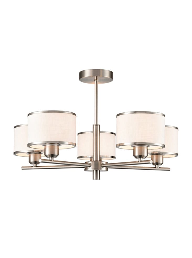 Franklite Lighting Polaris 5lt Fitting in Satin Nickel House of Isabella UK