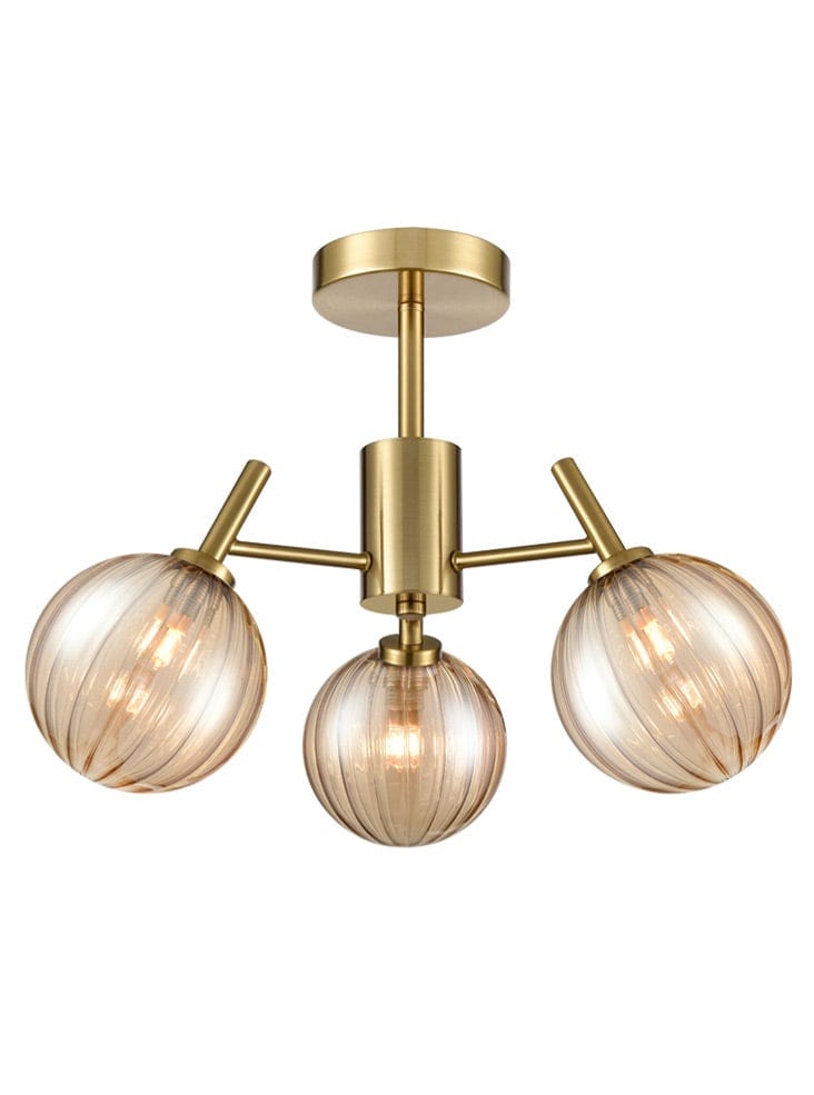 Franklite Lighting Quasar 3lt Fitting aged brass House of Isabella UK