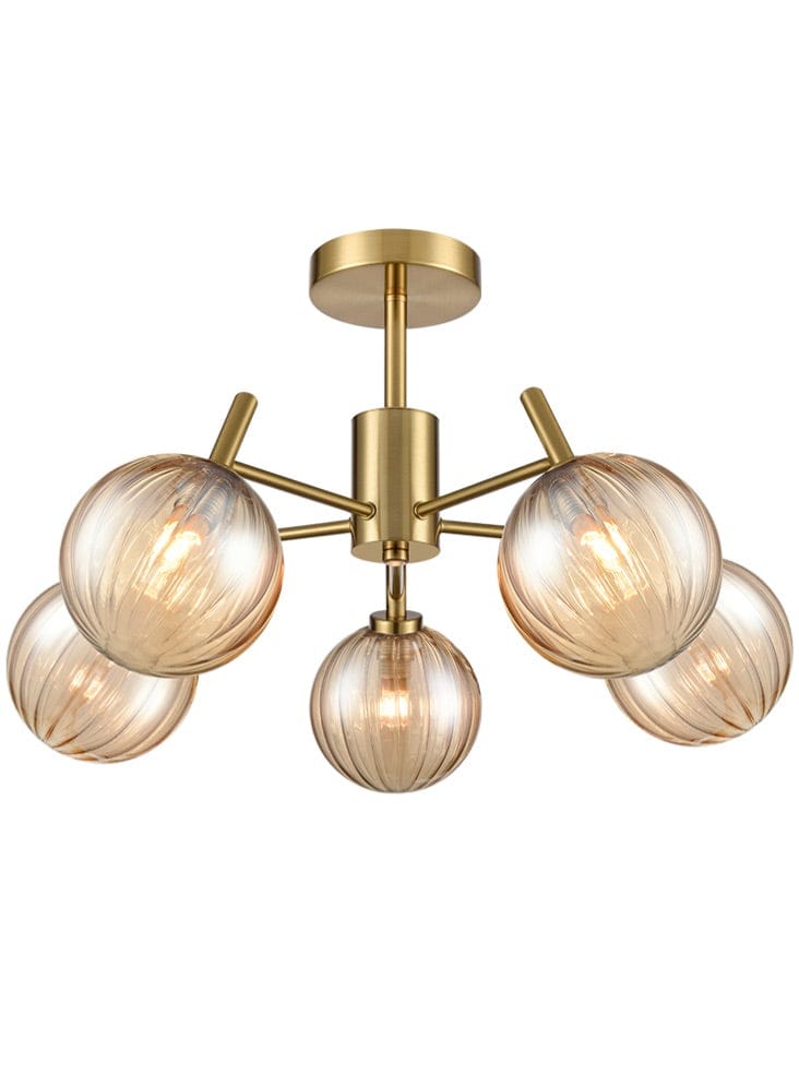 Franklite Lighting Quasar 5lt Fitting aged brass House of Isabella UK