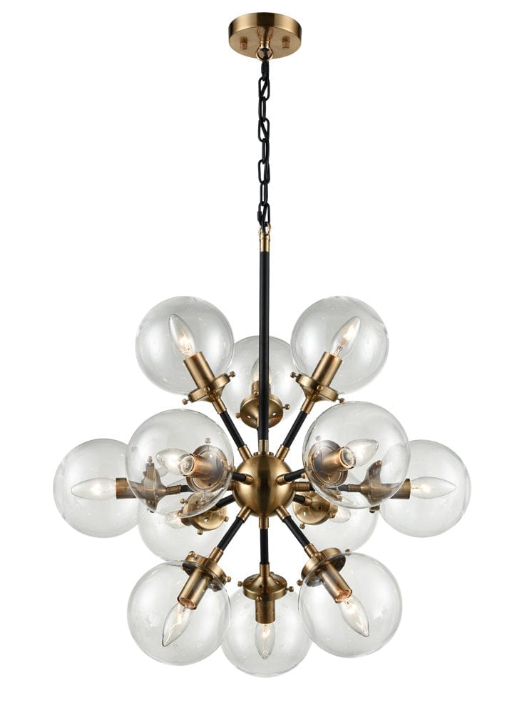 Franklite Lighting Reaction 12 light Fitting - Black / Gold House of Isabella UK