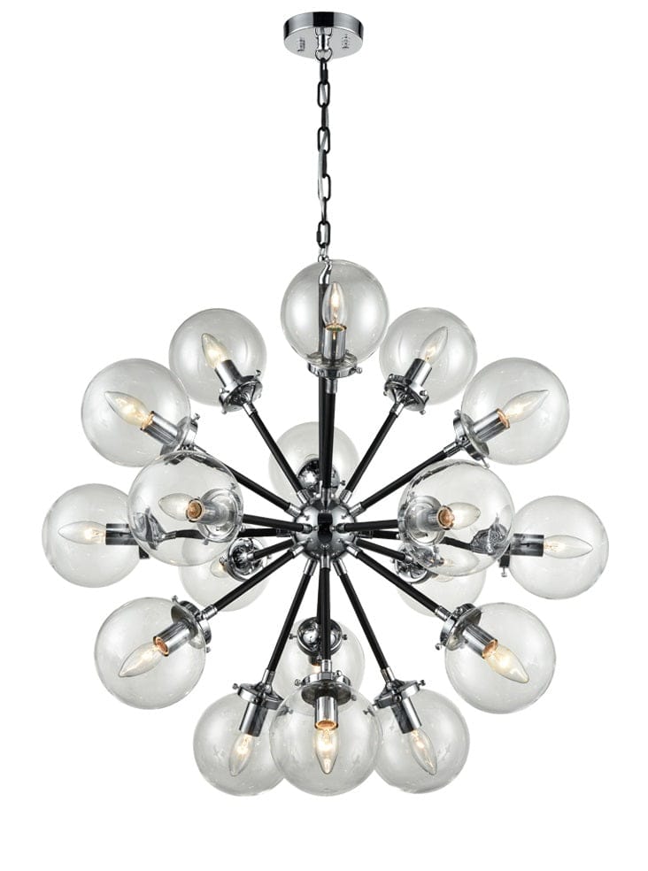 Franklite Lighting Reaction 18 light Fitting - Black / Silver House of Isabella UK