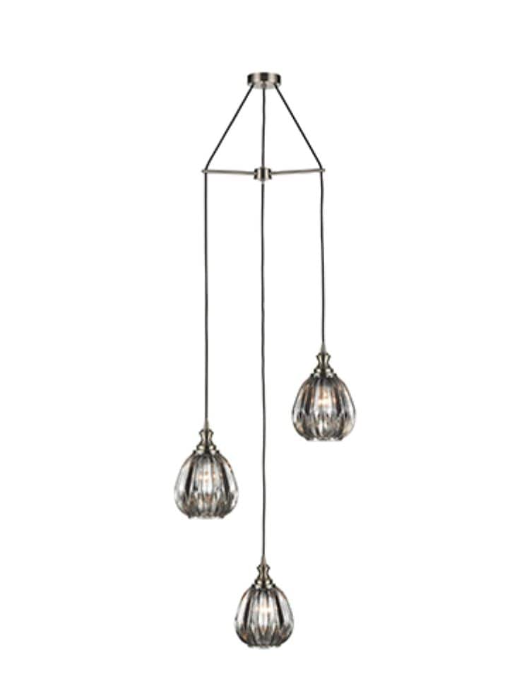 Franklite Lighting Refract 3 light Spreader - Satin Nickel House of Isabella UK