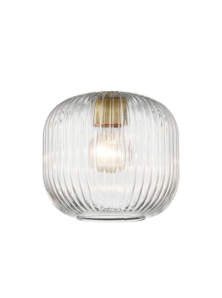 Franklite Lighting Ribbed Clear Glass 200mm House of Isabella UK
