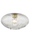 Franklite Lighting Ribbed Clear Glass 240mm House of Isabella UK