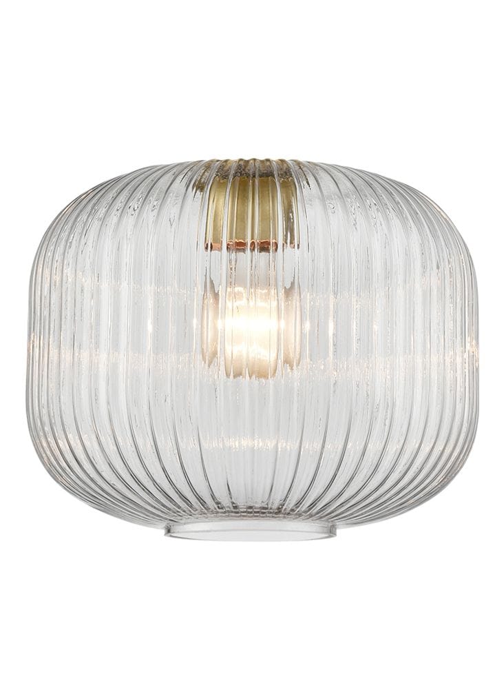 Franklite Lighting Ribbed Clear Glass 255mm House of Isabella UK