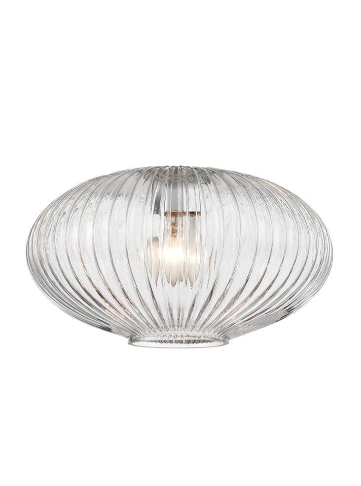 Franklite Lighting Ribbed Clear Glass 300mm House of Isabella UK