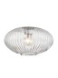 Franklite Lighting Ribbed Clear Glass 300mm House of Isabella UK