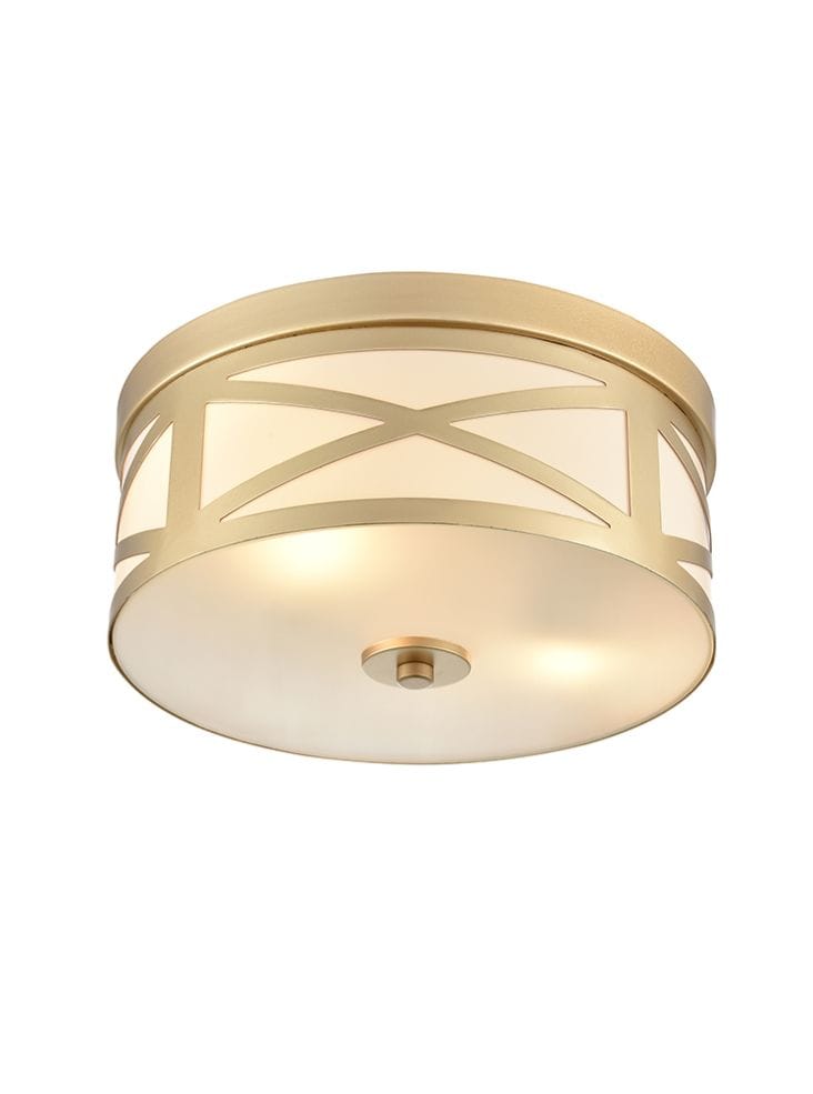 Franklite Lighting Ringo Gold Painted 300mm Flush Ceiling Fitting House of Isabella UK