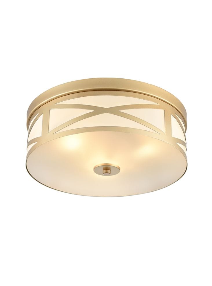 Franklite Lighting Ringo Gold Painted 380mm Flush Ceiling Fitting House of Isabella UK