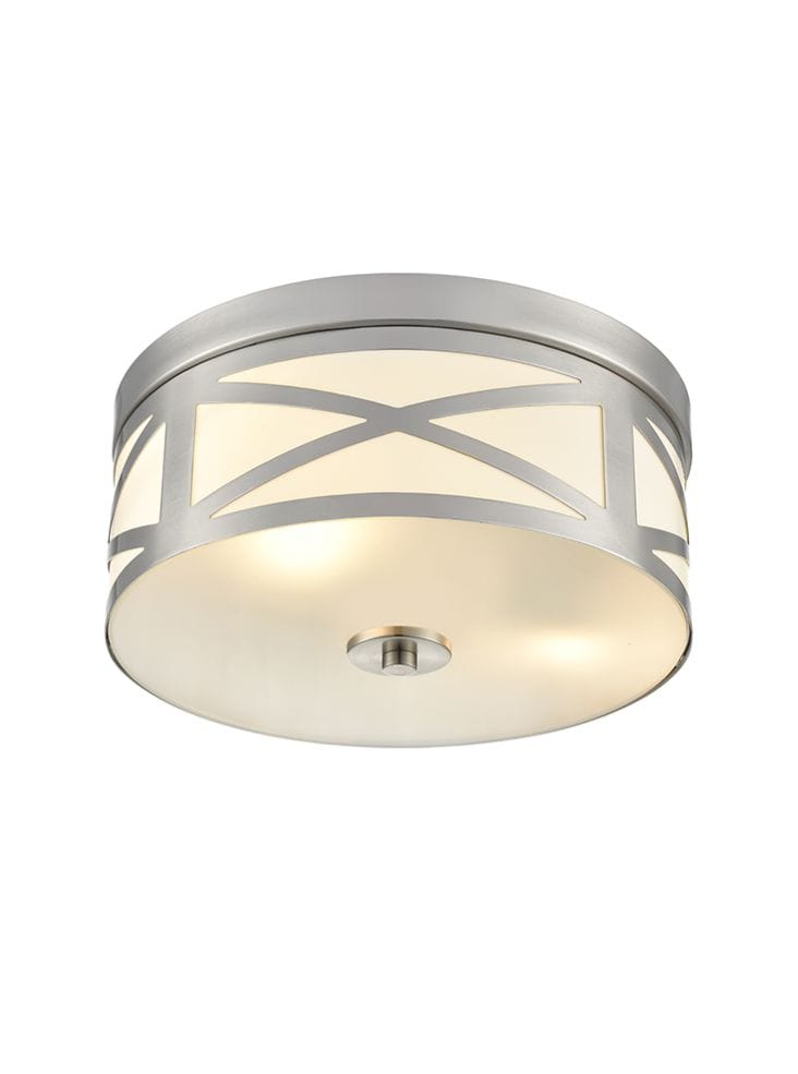 Franklite Lighting Ringo Satin Nickel 300mm Flush Ceiling Fitting House of Isabella UK