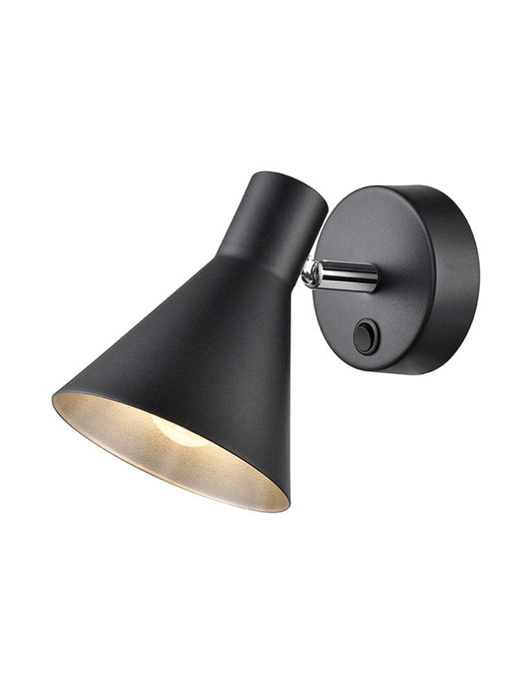 Franklite Lighting Skoop 1lt Bracket - Black / Silver House of Isabella UK