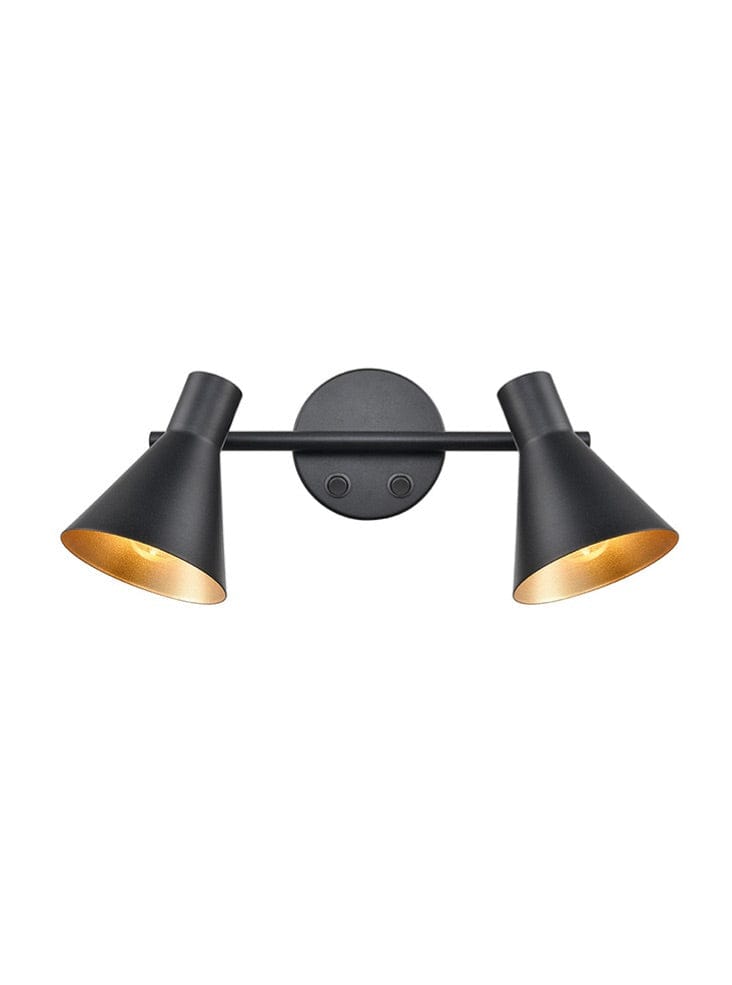 Franklite Lighting Skoop 2lt Bracket - Black / Gold House of Isabella UK