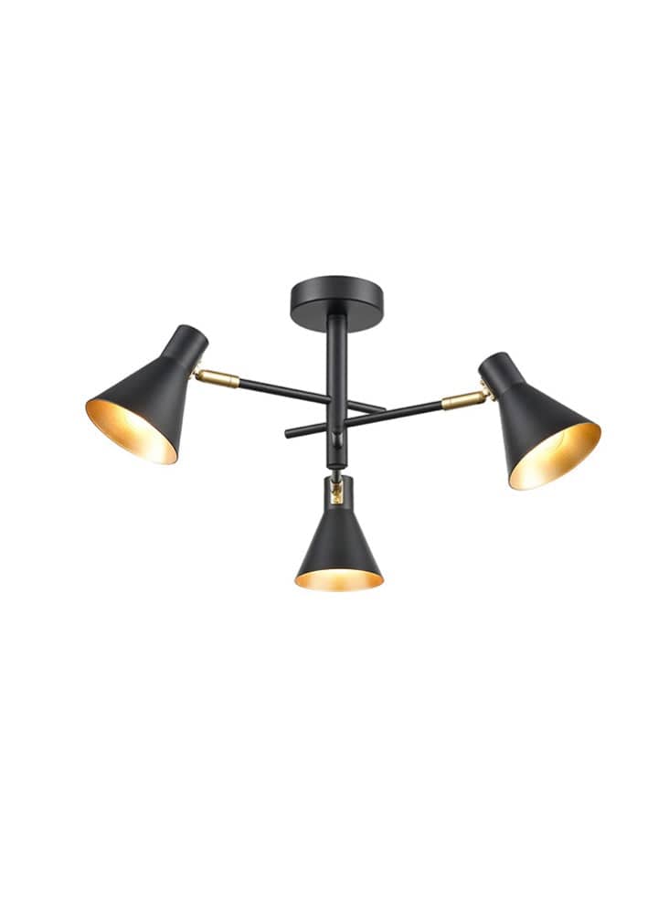 Franklite Lighting Skoop 3lt Fitting - Black / Gold House of Isabella UK