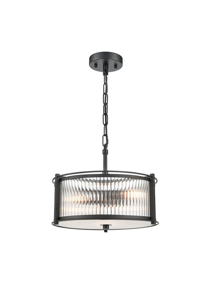 Franklite Lighting Sloane 3lt Ceiling fitting in matt black House of Isabella UK