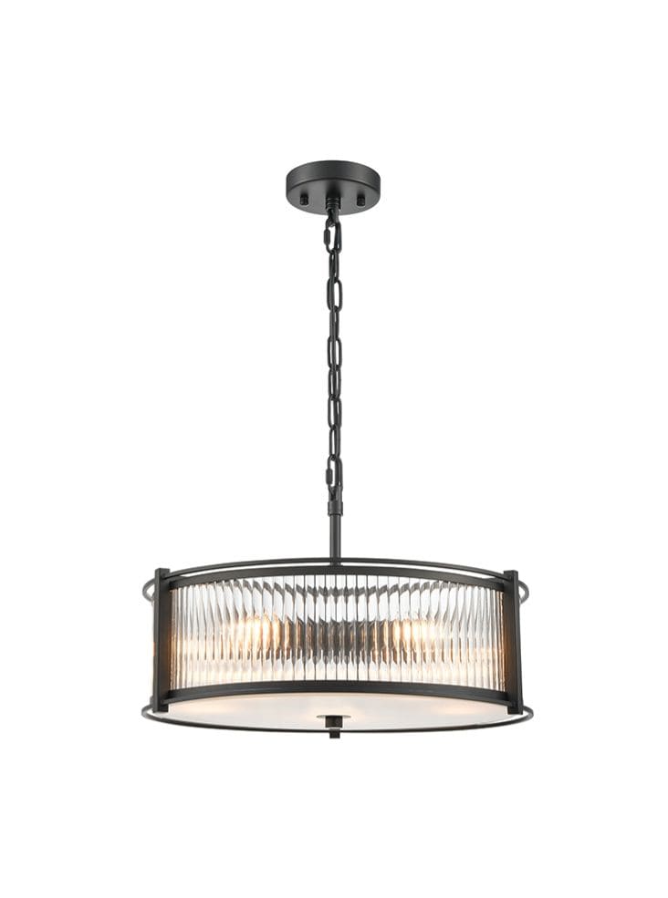 Franklite Lighting Sloane 5lt Pendant in matt black House of Isabella UK
