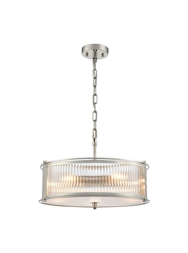 Franklite Lighting Sloane 5lt Pendant in Polished Nickel House of Isabella UK