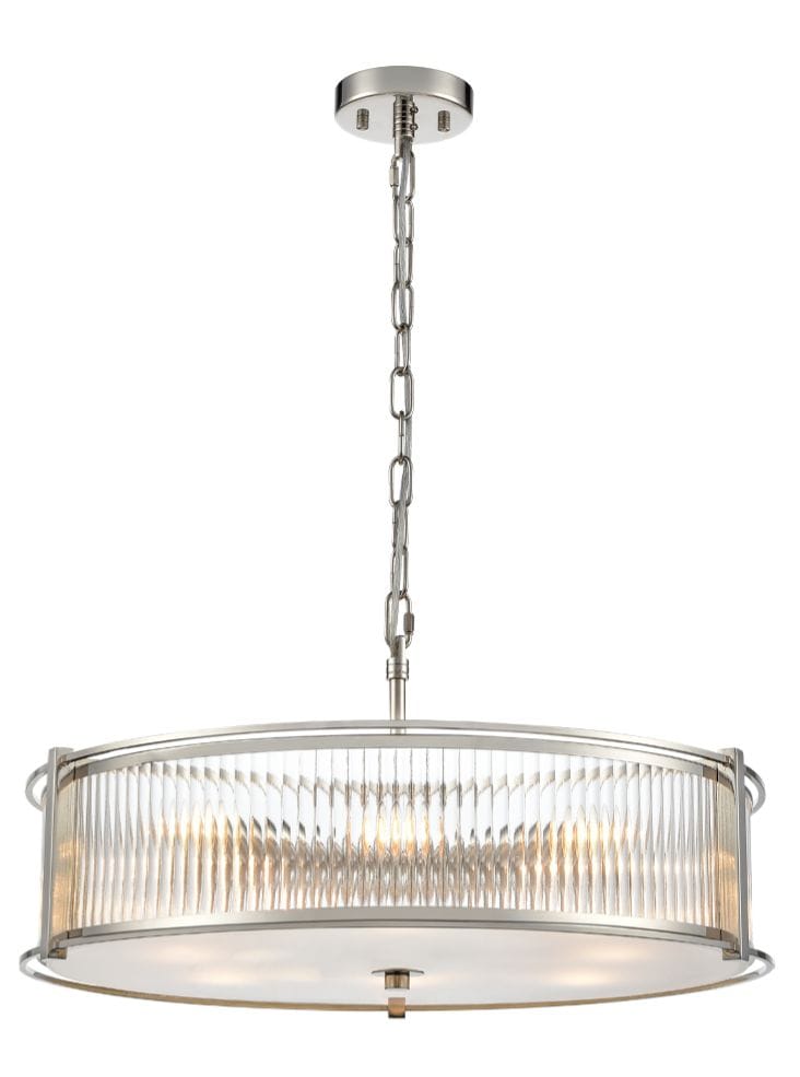 Franklite Lighting Sloane 8lt Pendant in Polished Nickel House of Isabella UK