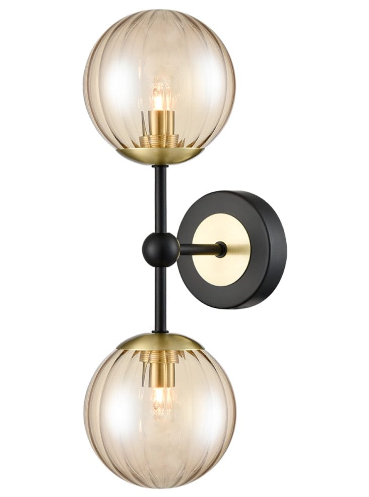 Franklite Lighting Solar 2lt Bracket matt black and satin brass House of Isabella UK