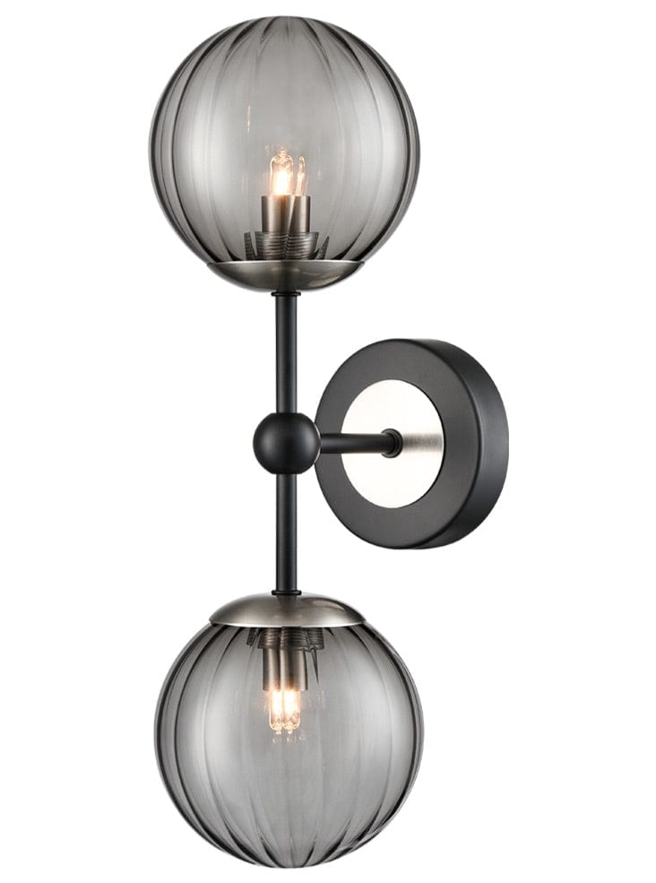 Franklite Lighting Solar 2lt Bracket matt black and satin nickel House of Isabella UK